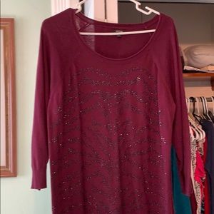 Dark wine colored sweater.  Apt 9